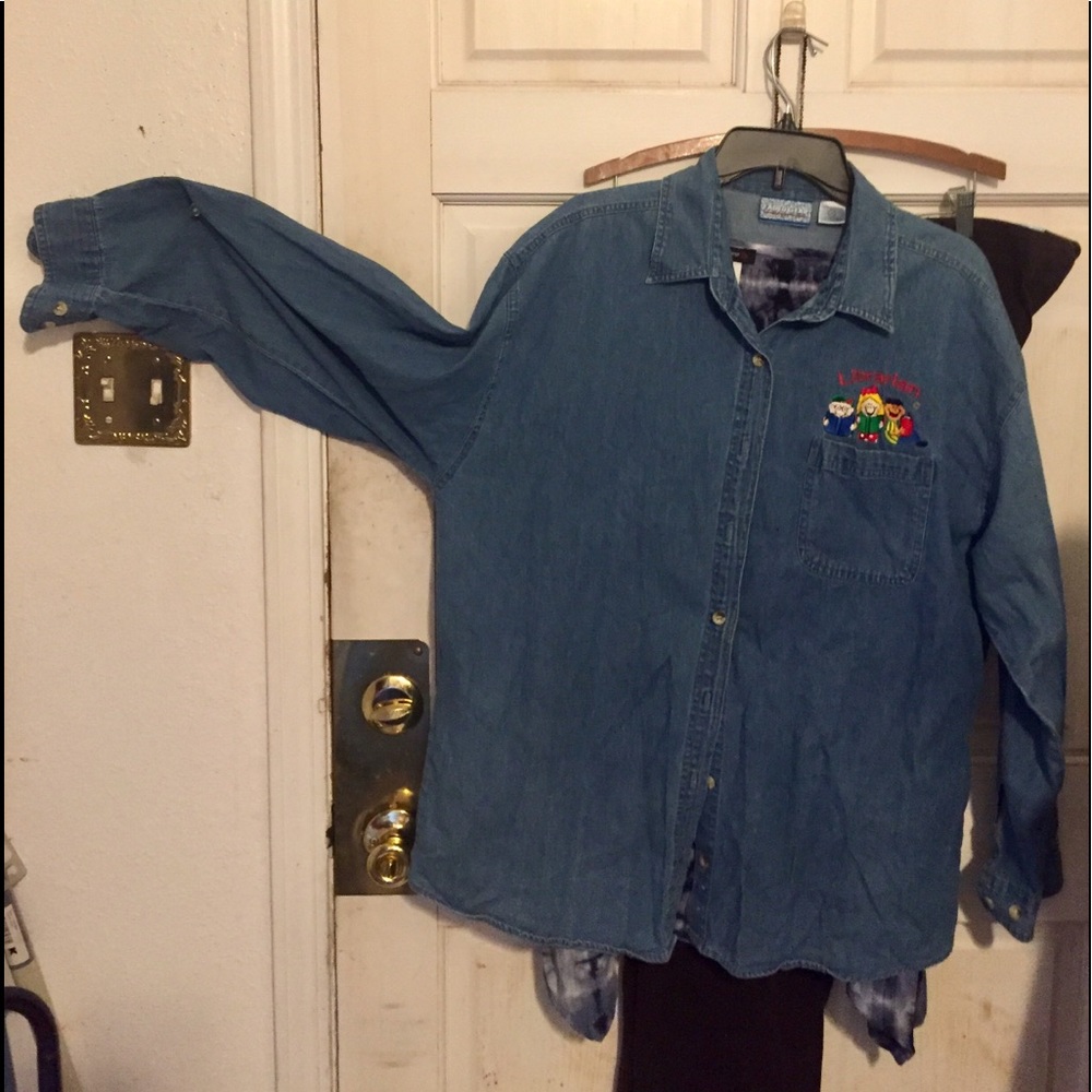 Long sleeve denim Librarian shirt-no school named